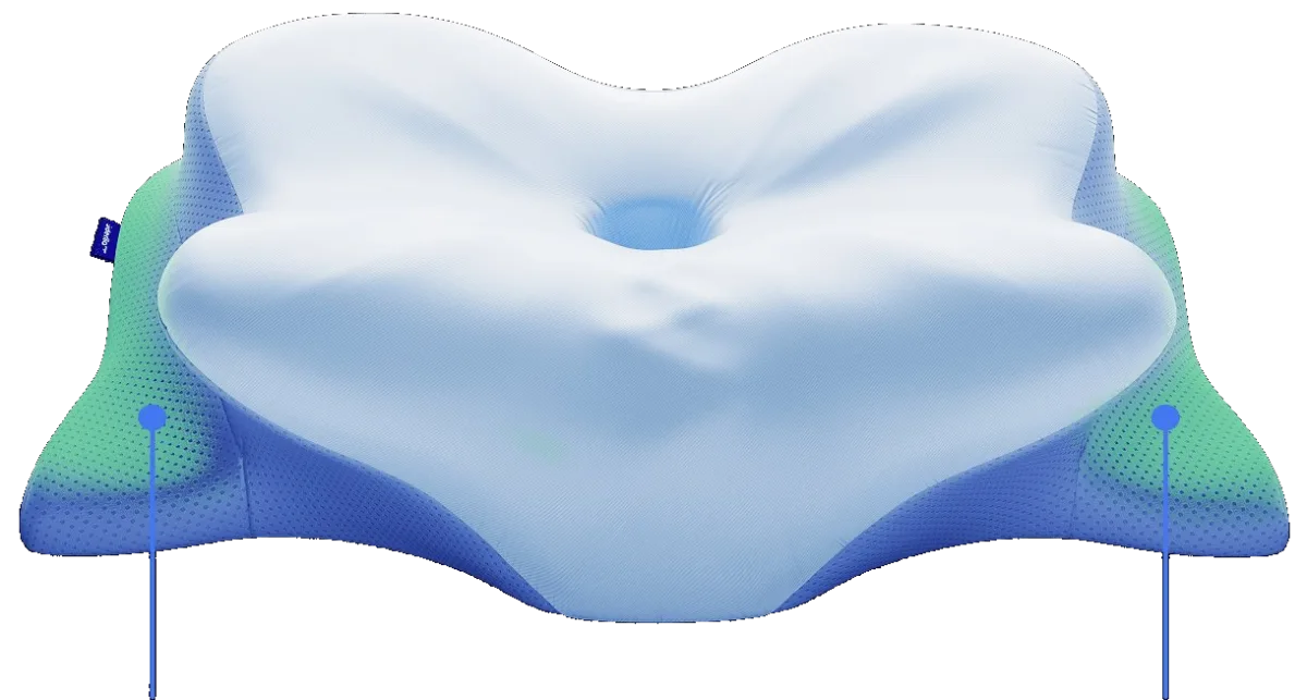 Derila Ergo butterfly-shaped ergonomic memory foam pillow front view