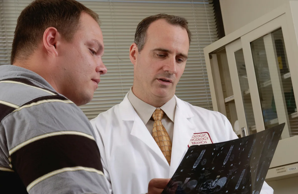 Doctor reviewing medical results with a patient