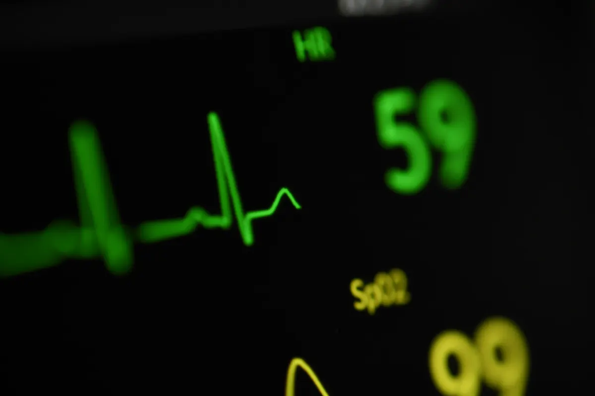 Heart rate monitor showing physiological stress response